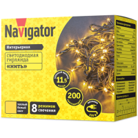 Гирлянда Navigator 61 819 NGF-S01-200WW-5-11.5m-230-C8-G-IP20 желтая