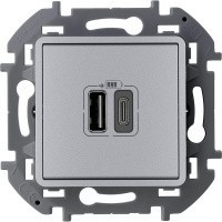 Зарядное устройство с двумя USB-разьемами A-C 240В/5В 3000мА 673762 Legrand INSPIRIA Алюминий 