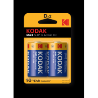 Батарейки Kodak LR20-2BL MAX SUPER Alkaline [KD-2] (20/100/3200) (D) 2шт/уп
