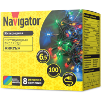 Гирлянда Navigator 61 803 NGF-S01-100RGBY-5-6.5m-230-C8-G-IP20 многоцветная