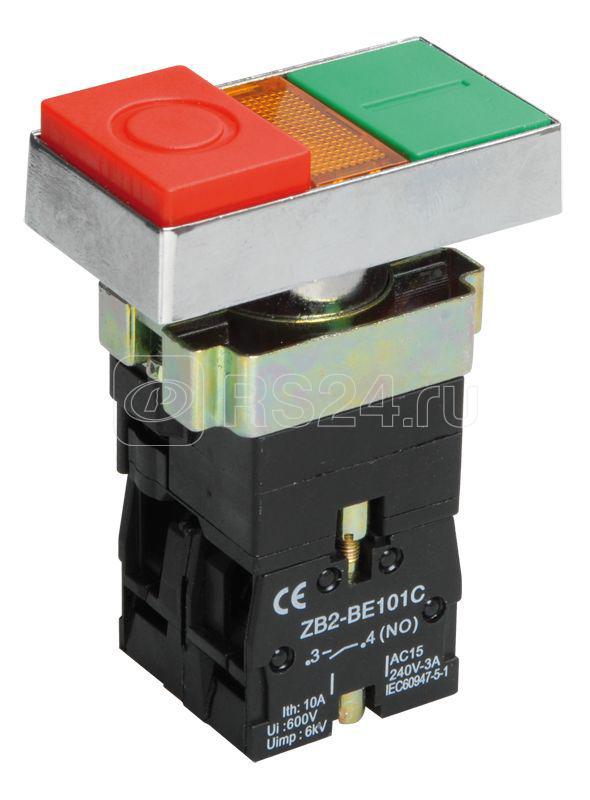Кнопка управления LAY5-BW8465 "I-O" сдвоенная с подсветкой 1NO IEK