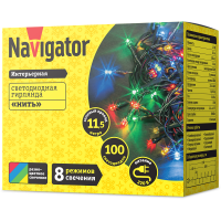 Гирлянда Navigator 14 020 NGF-S01-100RGBY-10-11.5m-230-C8-G-IP20 многоцветная