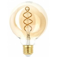 Лампа G95-7w-824-E27 spiral gold (шар, 7Вт, тепл.) ЭРА