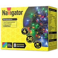 Гирлянда Navigator 61 792 NGF-S01-50RGBY-5-4m-230-C8-G-IP20 многоцветная