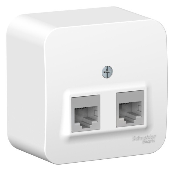 Розетка BLNIA045451 2-я комп.RJ45, изол, о/у, белый