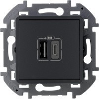Зарядное устройство с двумя USB-разьемами A-C 240В/5В 3000мА 673763 Legrand INSPIRIA Антрацит 