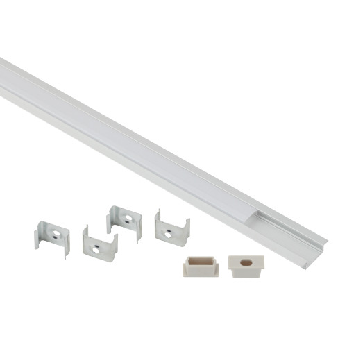 Комплект с врезным анодированным профилем с фланцем САВ251 21х6мм, 2 м, ЭРА