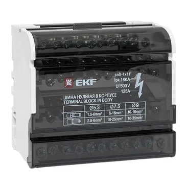 Шина нулевая в корпусе (4х11) EKF PROxima