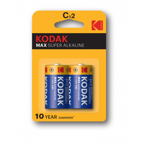 Батарейки Kodak LR14-2BL MAX SUPER Alkaline [KC-2] (20/200/6000) (С) 2шт/уп