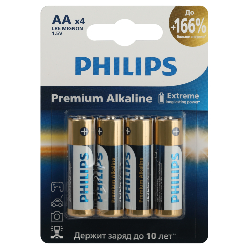 Батарейки Philips LR6M4B/51 АА алкалиновые 1,5v 4 шт. LR6-4BL Premium