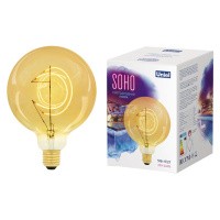 Лампа LED-SF20-5W/SOHO/E27/CW GOLDEN GLS77GO золотистая колба, спираль. Uniel