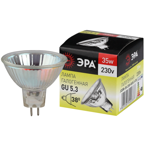 Лампа галог. GU5.3--JCDR-35W-230V-CL (софит, нетр., 35Вт) ЭРА
