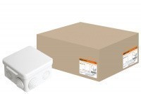 Распаячная коробка ОП 80х80х50 мм, крышка, IP54, 7вх. серая TDM (100)