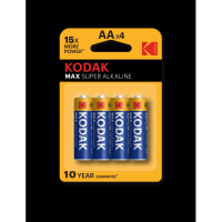 Батарейки Kodak LR6-4BL MAX SUPER Alkaline [KAA-4] (80/400/17600) пальчиковые 4шт/уп
