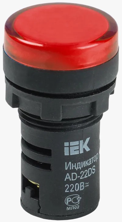 Лампа AD22DS(LED)матрица d22мм красный 230В IEK