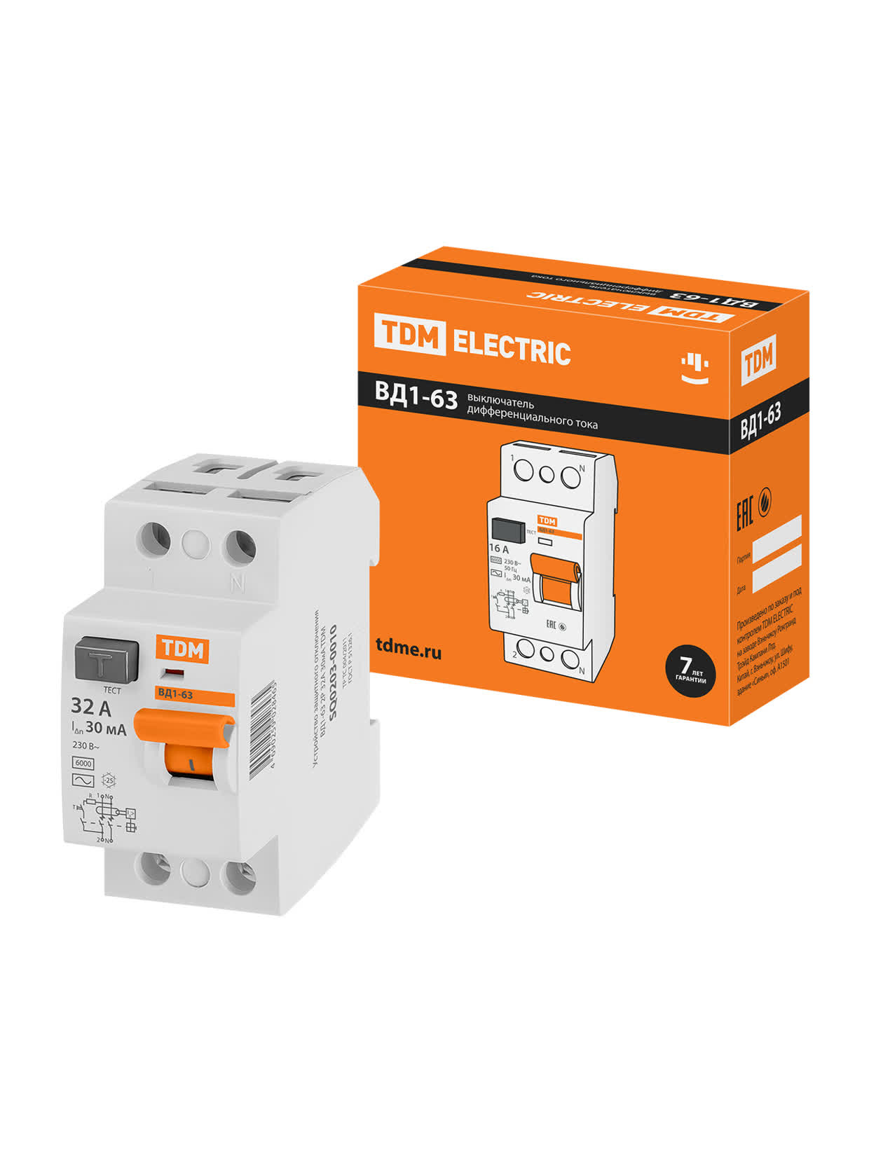 УЗО ВД1-63 2Р 32А 30мА TDM