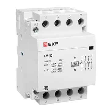 Контактор ЭКФ модульный серии КМ 50А 4NO (3 модуля)