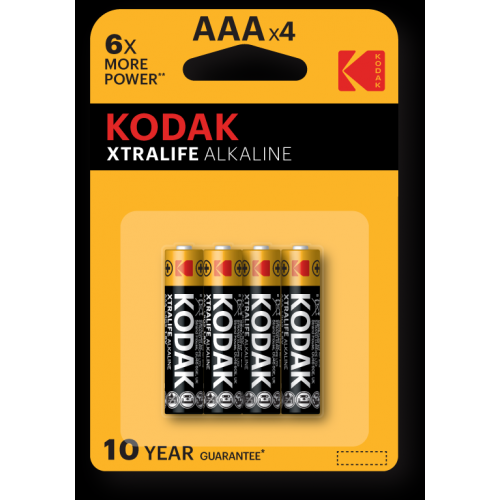 Батарейки Kodak LR03-4BL XTRALIFE Alkaline [K3A-4] мизинчиковые 4шт/уп