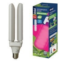 Лампа для растений LED-Р65-16W/SPSB/FR/P2 PLP32WH Uniel 2-х лепестковая