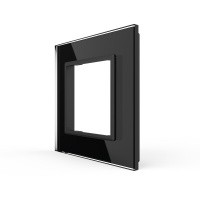 Рамка для розетки Livolo 1 пост, цвет черный, стекло