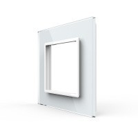 Рамка для розетки Livolo 1 пост, цвет белый, стекло