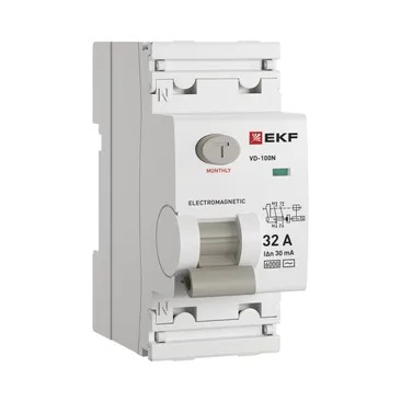 УЗО ВД-100N 2п 32А 30мА тип АС эл-мех 6кА PROxima EKF