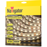 СД Лента Navigator 71 410 NLS-3528WW120-9.6-IP20-12V R5 3000K