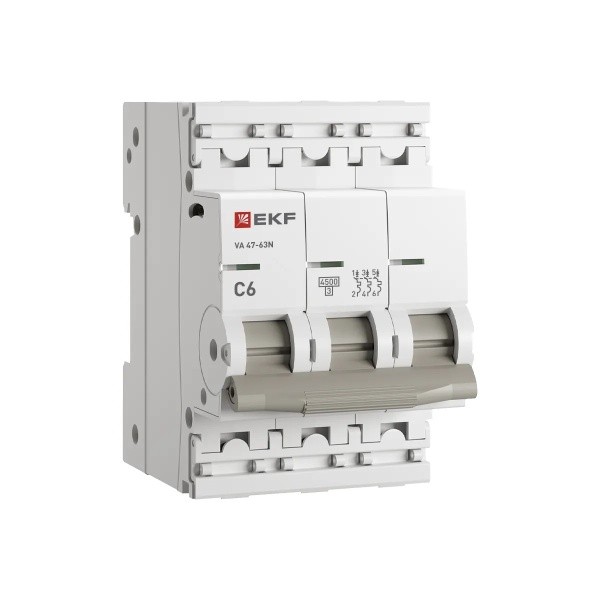 Автомат ВА4763N 3п 6А (С) ЭКФ-PROxima