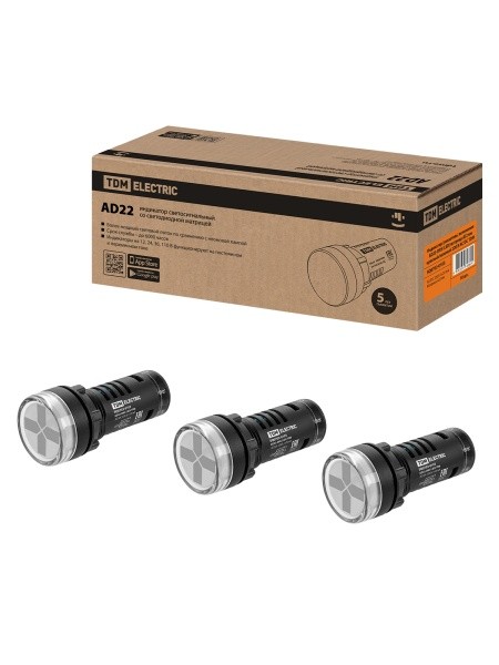 Индикатор (указатель) положения AD22-DRS (LED) матрица d22 мм красный/зеленый 220 В AC/DC TDM