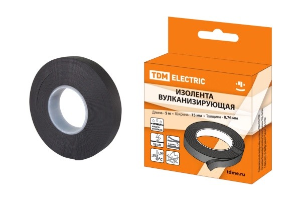 Изолента вулканизирующая 15мм 5 м (до 25кВ) TDM 
