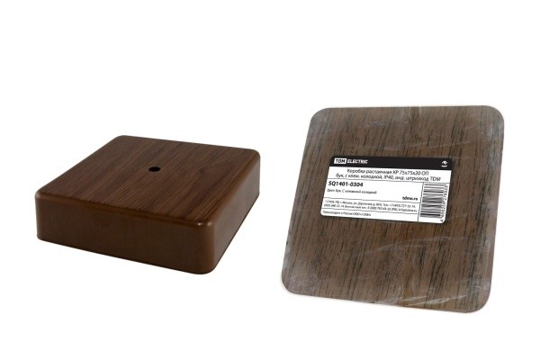 Коробка распаячная КР 75х75х20 ОП бук, с клем. колодкой, IP40, инд. штрихкод TDM остаток