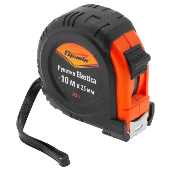 Рулетка Elastica, 10м-25мм обрезин.корпус Спарта