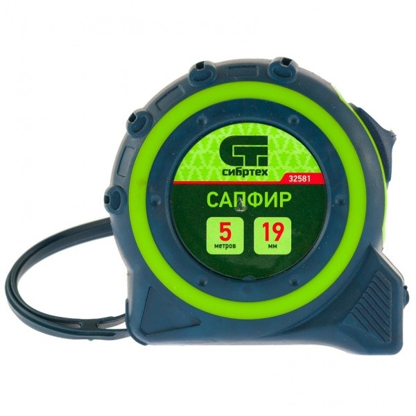 Рулетка Сапфир, 5м-19мм двухкомп.корпус Сибртех